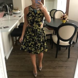 Floral dress dark brown river island